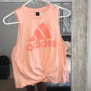 Adidas workout tank with knot detail